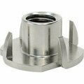 Bsc Preferred Tee Nut Insert for Wood 18-8 Stainless Steel 1/2-13 Thread Size 0.591 Installed Length 90973A125